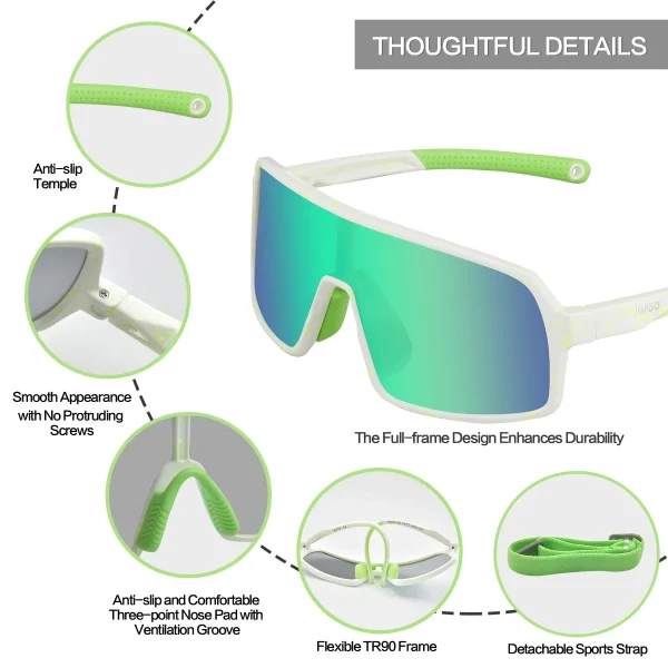 Wrap Around Kids Sports Sunglasses · Teal JF279 - Image 3
