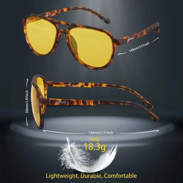 Sports Night Vision Aviator Glasses  · Yellow Horizon JF119 - Image 4