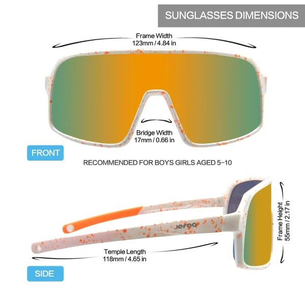 Kids Sports Cycling Sunglasses · Orange JF279 - Image 4