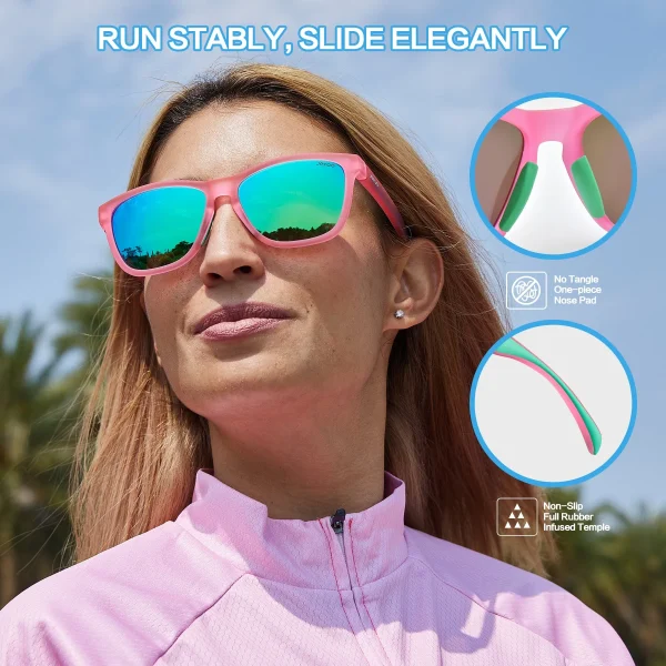 Cute Running Square Sunglasses · Raspberry Crush JF219 - Image 3