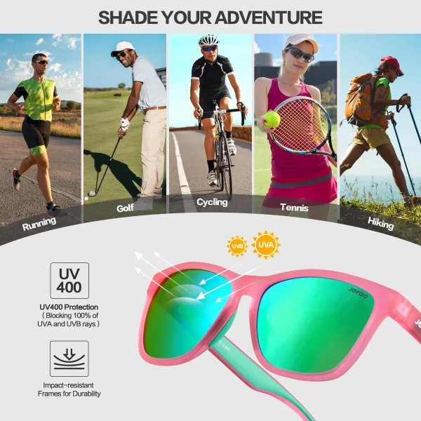 Cute Running Square Sunglasses · Raspberry Crush JF219 - Image 7