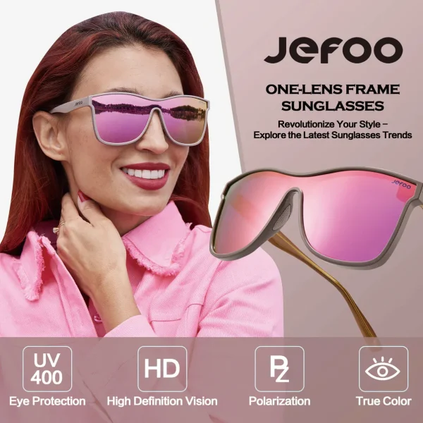 Cute One-Lens Sunglasses · Aurora Pink JF189 - Image 7