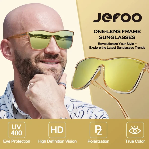 Polarized One-Lens Sunglasses · Sunglow Golden JF189 - Image 6