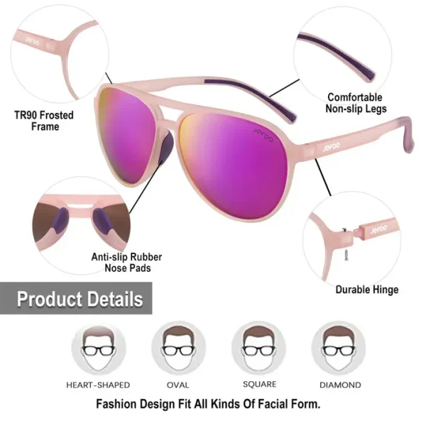 Cute Aviator Sunglasses · Barbie Pink JF119 - Image 4