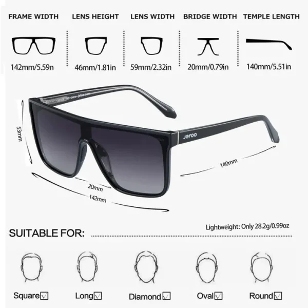 Oversized Flat Top Sunglasses · Twilight Poetry JF159 - Image 4