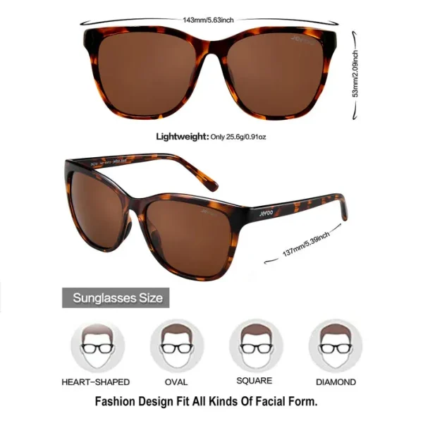Sports Cat Eye Sunglasses · Tortoise JF169 - Image 4