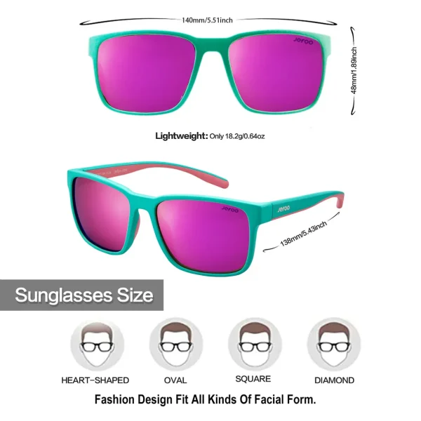 Stylish Fishing Sunglasses · Magenta Turquoise JF139 - Image 3