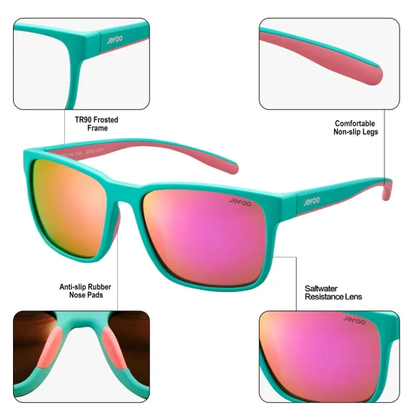 Stylish Fishing Sunglasses · Magenta Turquoise JF139 - Image 4