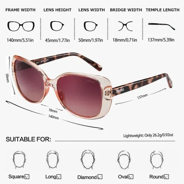 Stylish Square Sunglasses · Dusty Rose JF179 - Image 4