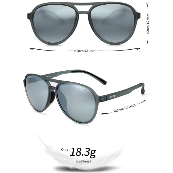 Aviator Sunglasses For Men · Tech Silver JF119 - Image 3