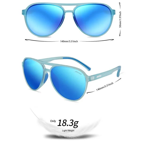 Chic Aviator Sunglasses · Sky Blue JF119 - Image 3