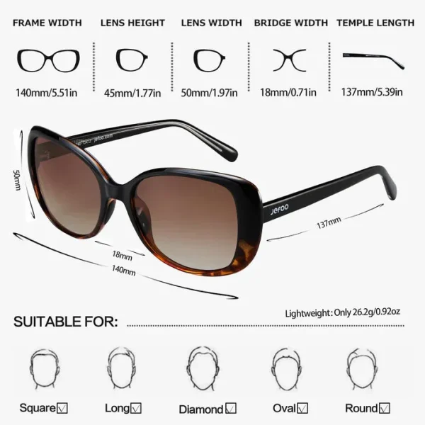 Classic Square Sunglasses · Black Coffee JF179 - Image 3