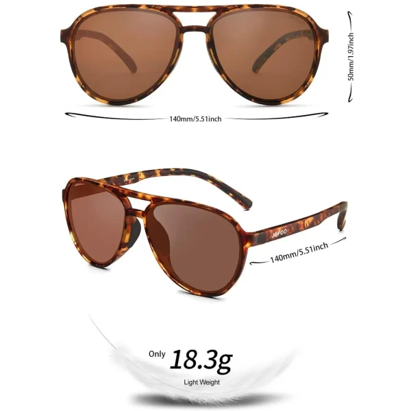 Classic Aviator Sunglasses · Tortoise JF119 - Image 2