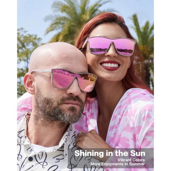 Cute One-Lens Sunglasses · Aurora Pink JF189 - Image 2