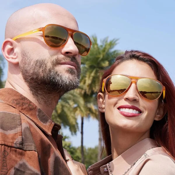 Fashionable Aviator Sunglasses · Yellow Amber JF119 - Image 2