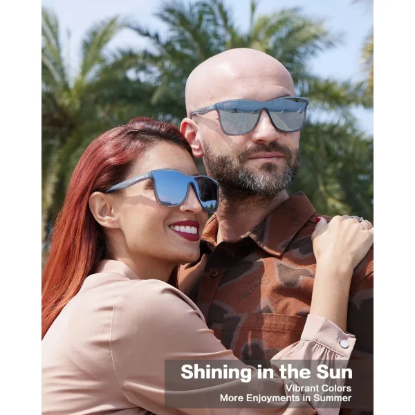 Oversized One-Lens Sunglasses · Dynasty Silver JF189 - Image 2