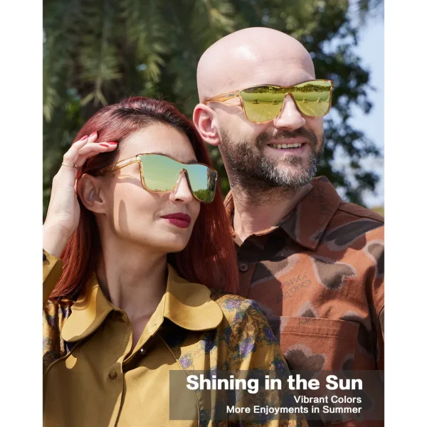 Polarized One-Lens Sunglasses · Sunglow Golden JF189 - Image 2