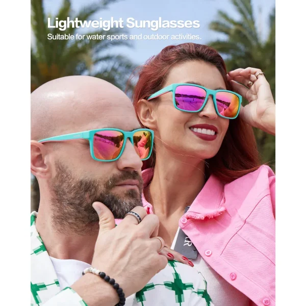 Stylish Fishing Sunglasses · Magenta Turquoise JF139 - Image 2