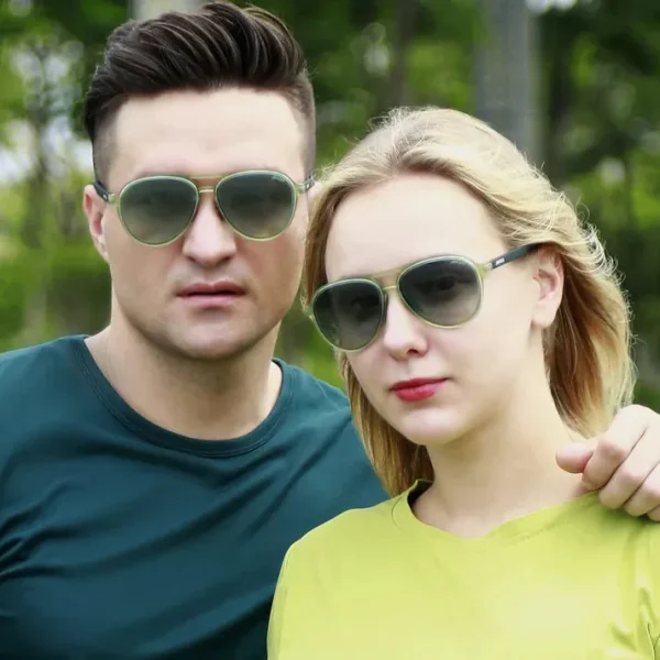 Tinted Aviator Sunglasses · Foliage Green JF119 - Image 2