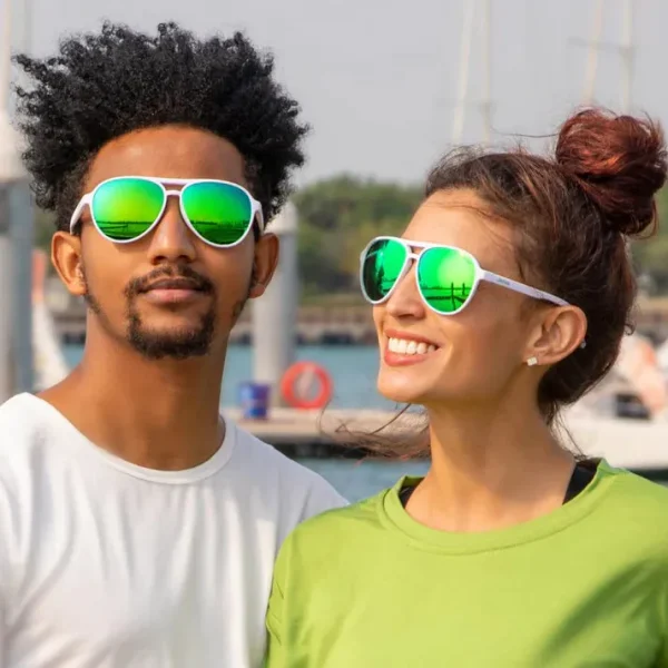 Unisex Aviator Sunglasses · Fresh White JF119 - Image 2