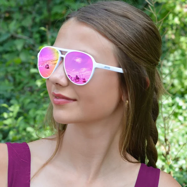 Elegant Aviator Sunglasses · Flamingo Pink JF119 - Image 5