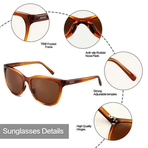 Fashion Cat Eye Sunglasses · Crystal Auburn JF169 - Image 3