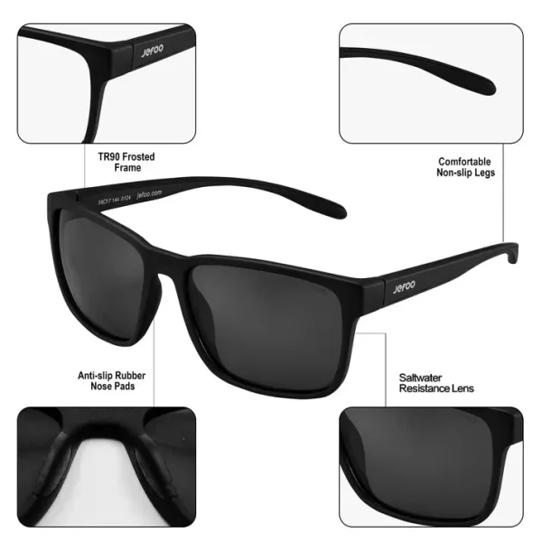 Fishing Sunglasses For Men And Women · Matte Black JF139 - Image 4