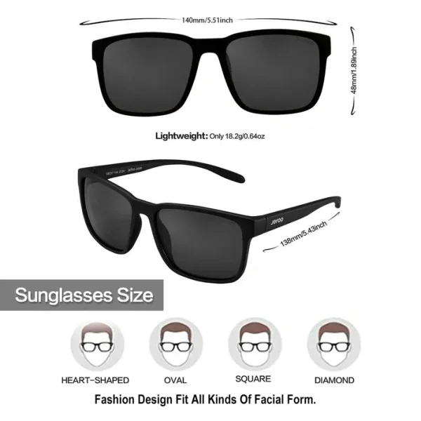 Fishing Sunglasses For Men And Women · Matte Black JF139 - Image 3