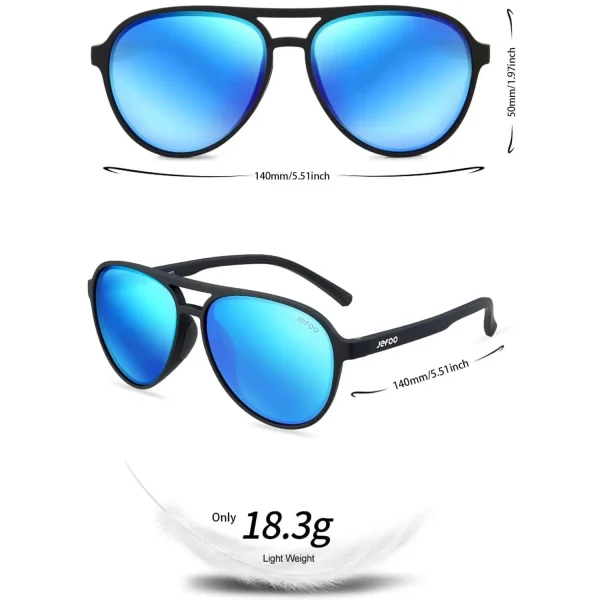 Fishing Aviator Sunglasses · Ice Blue JF119 - Image 3