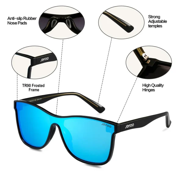 Cool One-Lens Sunglasses · Glacier Blue JF189 - Image 4