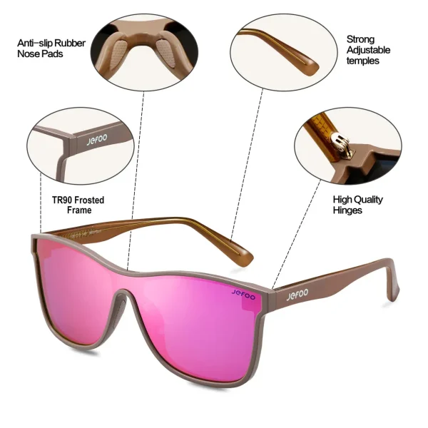 Cute One-Lens Sunglasses · Aurora Pink JF189 - Image 5