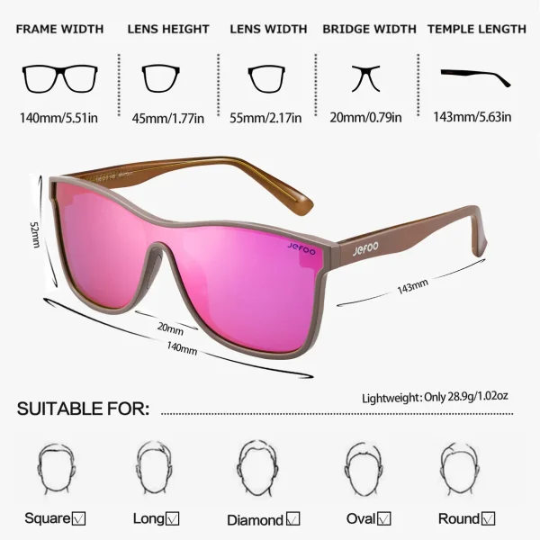 Cute One-Lens Sunglasses · Aurora Pink JF189 - Image 4
