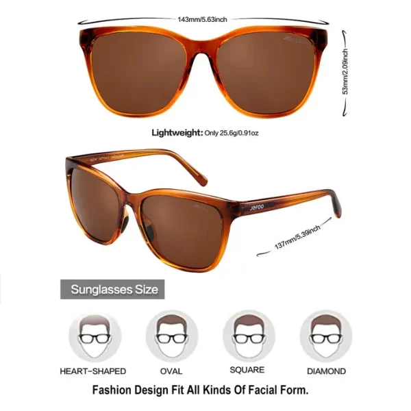 Fashion Cat Eye Sunglasses · Crystal Auburn JF169 - Image 4