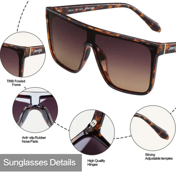 Fashion Flat Top Sunglasses · Rough Winds JF159 - Image 5