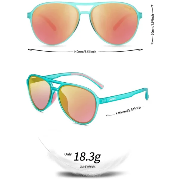 Polarized Aviator Sunglasses · Mint Green JF119 - Image 3