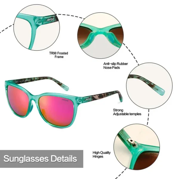 Polarized Cat Eye Sunglasses · Caribbean Aqua JF169 - Image 4
