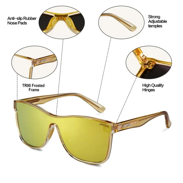 Polarized One-Lens Sunglasses · Sunglow Golden JF189 - Image 4
