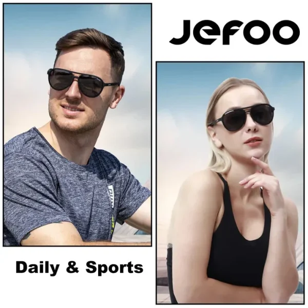 Sports Aviator Sunglasses · Black JF119 - Image 7