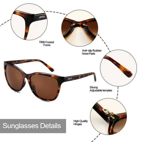 Sports Cat Eye Sunglasses · Tortoise JF169 - Image 3
