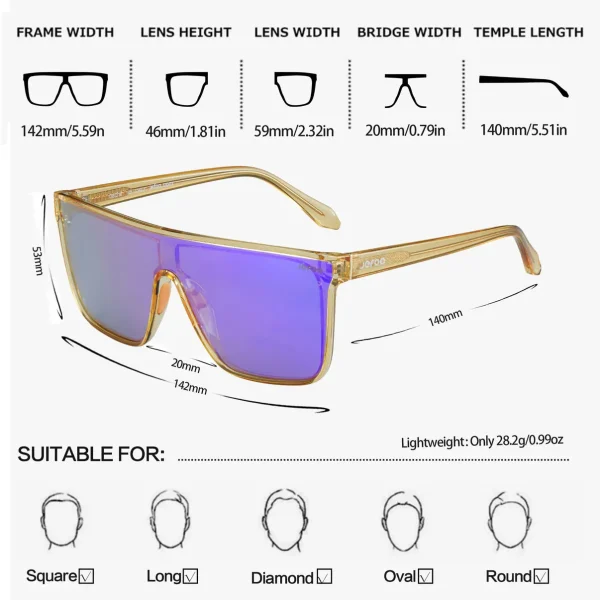Square Flat Top Sunglasses · Glory Shines JF159 - Image 4