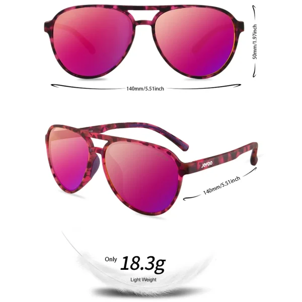 Stylish Aviator Sunglasses · Leopard Purple JF119 - Image 3