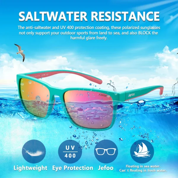 Stylish Fishing Sunglasses · Magenta Turquoise JF139 - Image 6