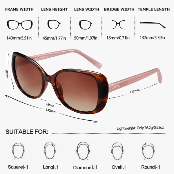 Women Square Sunglasses · Sunset Pink JF179 - Image 3