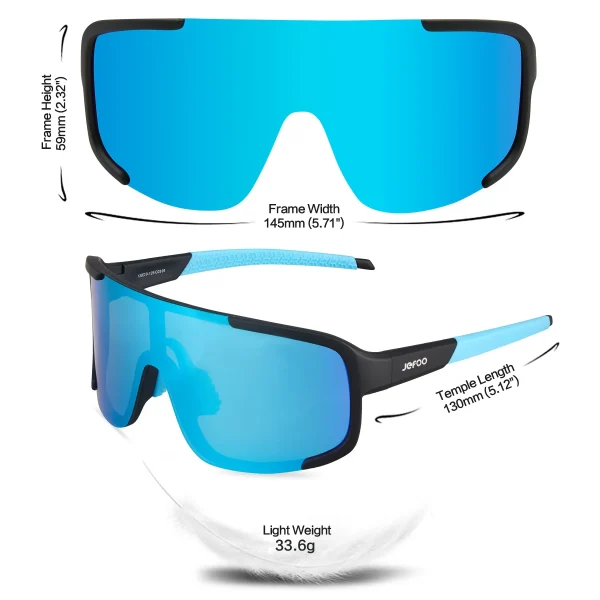 Non Polarized Cycling Wrap Around Sunglasses · Blue Nebula JF259 - Image 5