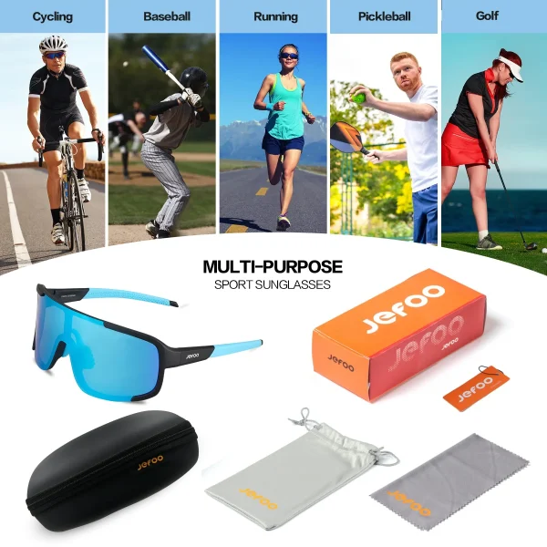 Non Polarized Cycling Wrap Around Sunglasses · Blue Nebula JF259 - Image 6