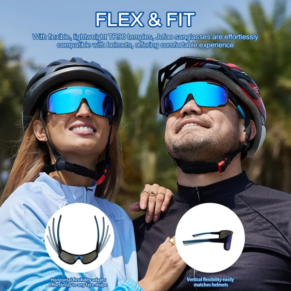 Non Polarized Cycling Wrap Around Sunglasses · Blue Nebula JF259 - Image 2
