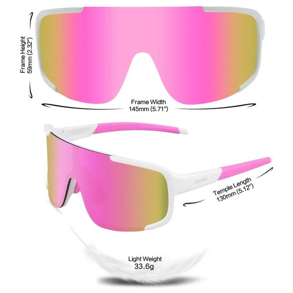 Stylish Sports Wraparound Sunglasses · Pink Spark JF259 - Image 4
