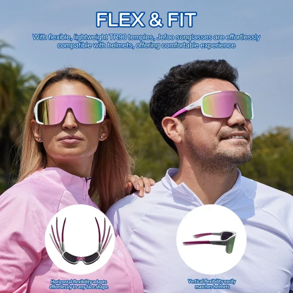 Stylish Sports Wraparound Sunglasses · Pink Spark JF259 - Image 6