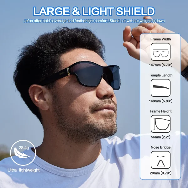 Retro One-Lens Polarized Sunglasses · Lava JF269 - Image 3