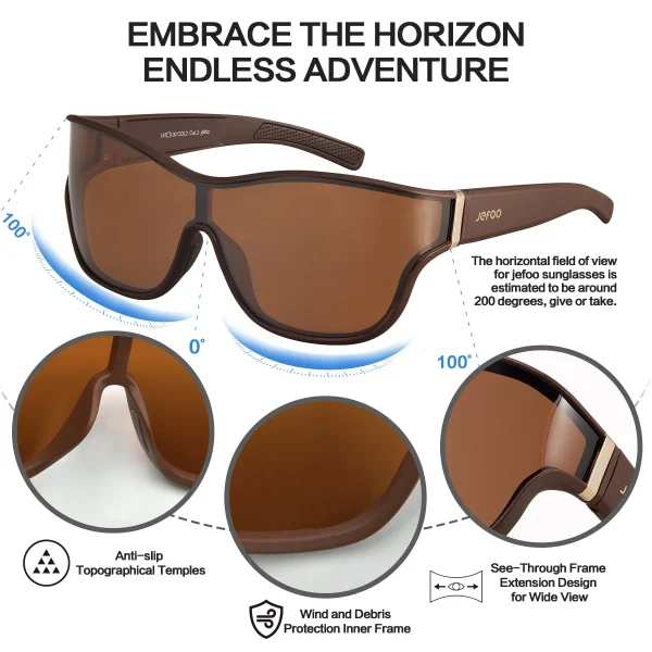 Trendy Y2K One-Lens Sunglasses · Chocolate JF269 - Image 4